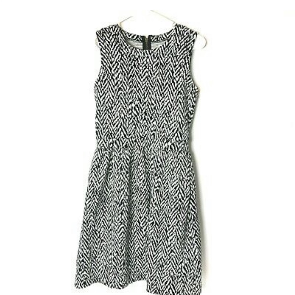 Madewell Hi Line Black and White Knit Dress